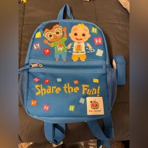Blue toddler Cocomelon harness backpack